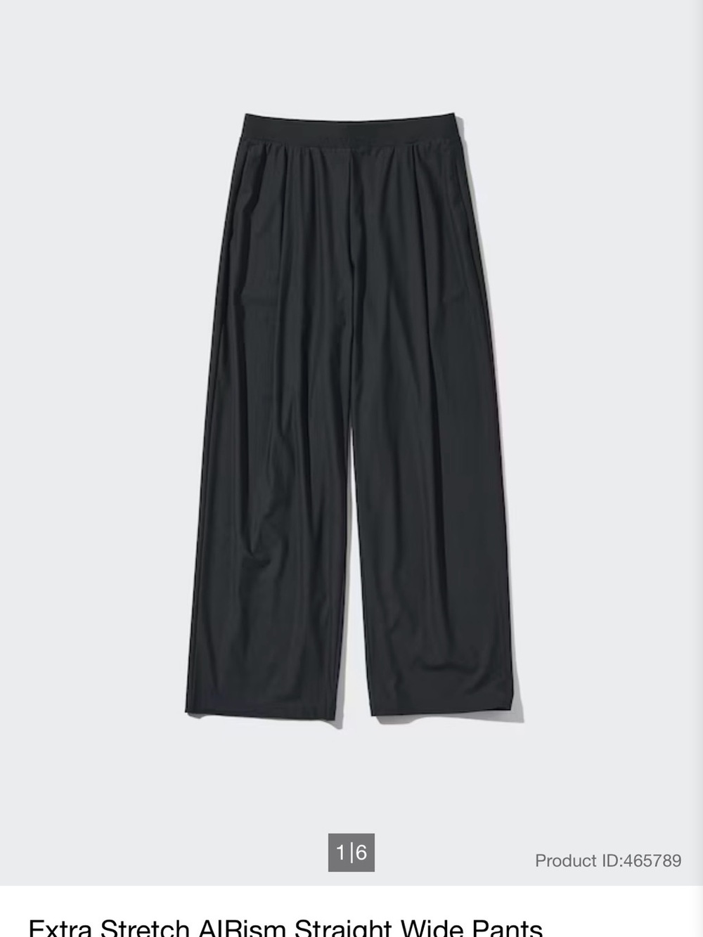 Uniqlo Extra Stretch AIRism Wide Straight Pants - Black